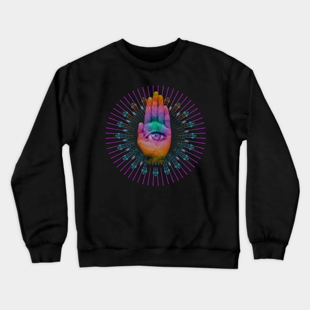 Spiritual Third Eye Hamsa Design Crewneck Sweatshirt by Vector Deluxe